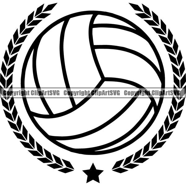 Sports Game Volleyball Logo ClipArt SVG