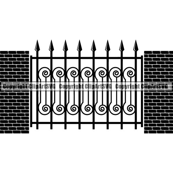 House Fence ClipArt SVG