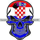 Country Flag Skull Croatia ClipArt SVG