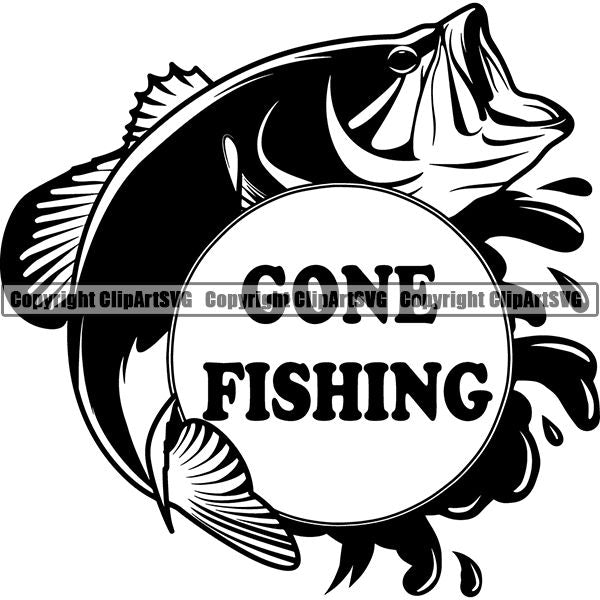 Sports Game Fishing Hunting Fish Hunt Logo ClipArt SVG