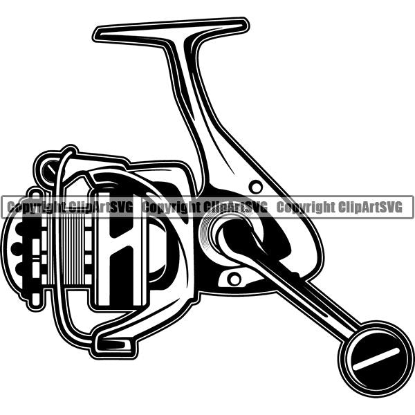 Sports Game Fishing Hunting Fish Hunt Reel ClipArt SVG