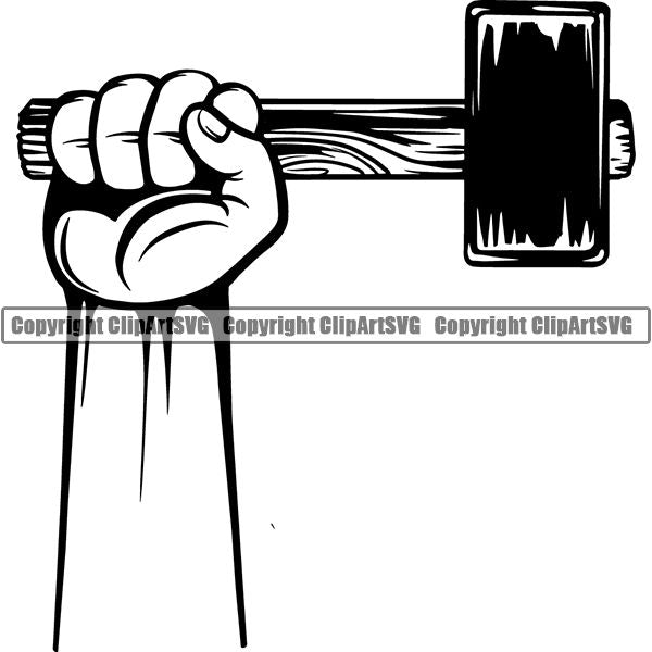 Blacksmith Metalwork Metal Forge Weld Welder Welding Hammer ClipArt SVG ...