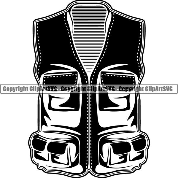 Sports Game Fishing Hunting Fish Hunt Vest ClipArt SVG