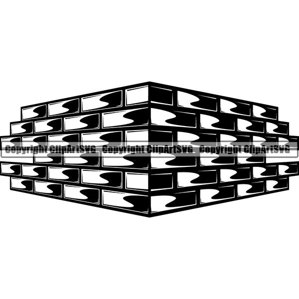 Mason Concrete Brick Building Repair Service Wall ClipArt SVG
