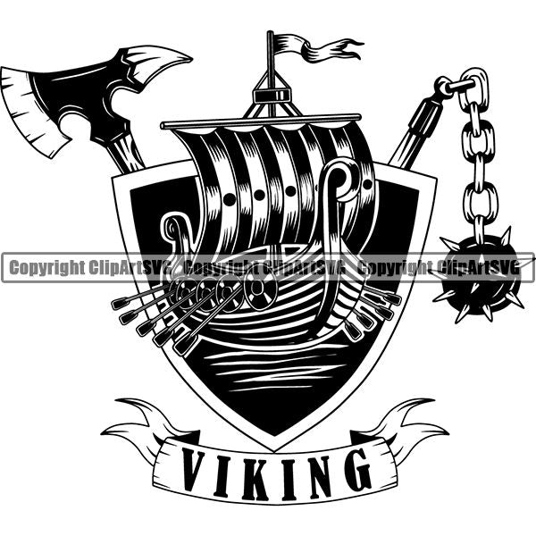 Viking Warrior Logo ClipArt SVG