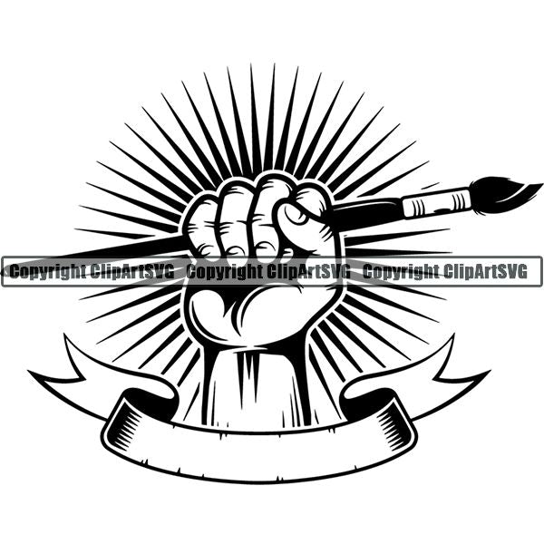 Painting Painter Artist Art Paintbrush Canvas Logo ClipArt SVG