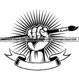 Painting Painter Artist Art Paintbrush Canvas Logo ClipArt SVG