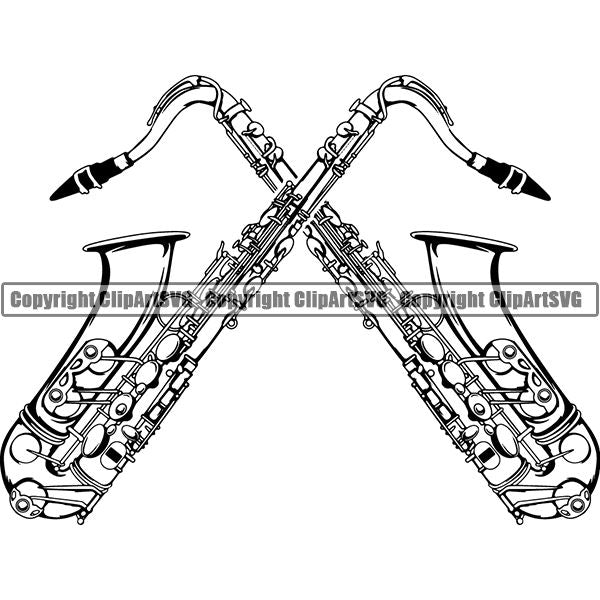 Music Musical Instrument Saxaphone bbn dfghdf ClipArt SVG