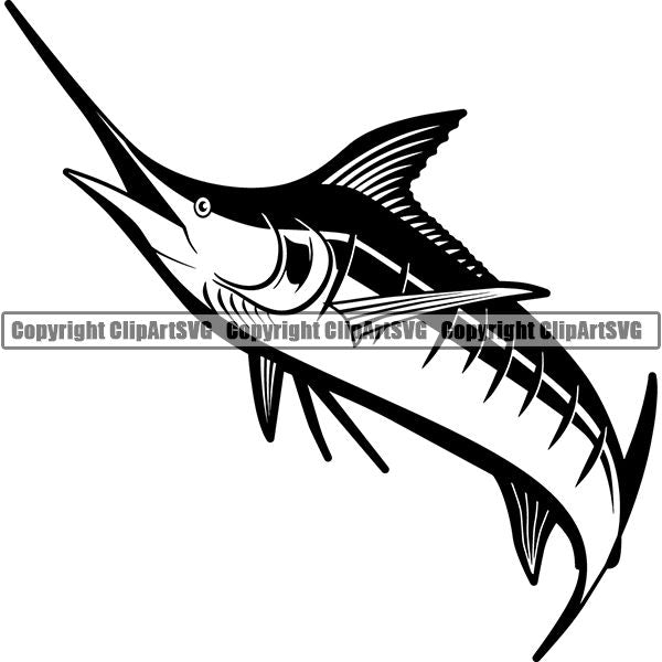 Sports Game Fishing Hunting Fish Hunt Marlin ClipArt SVG