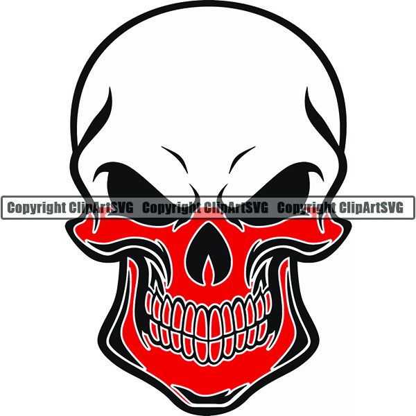 Country Flag Skull Indonesia ClipArt SVG
