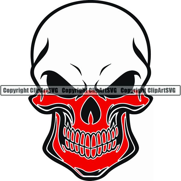 Country Flag Skull Indonesia ClipArt SVG