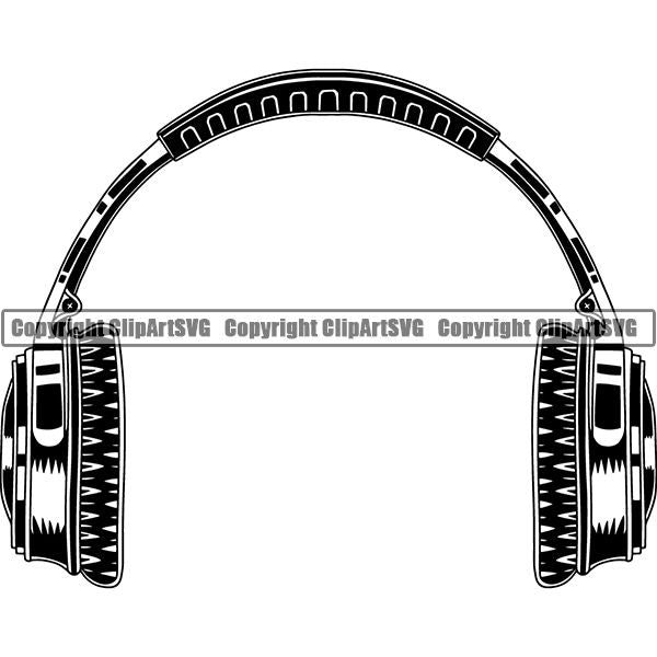 Headphones Headset Music Audio Equipment ClipArt SVG