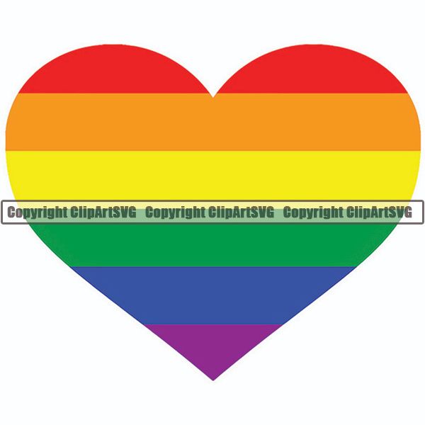 Country Flag Heart Gay Pride Interest ClipArt SVG