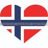 Country Flag Heart Norway ClipArt SVG