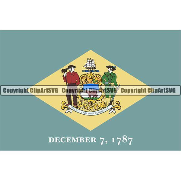 State Flag Square Delaware ClipArt SVG