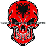 Country Flag Skull Albania ClipArt SVG
