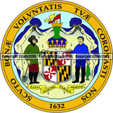 State Flag Seal Maryland ClipArt SVG