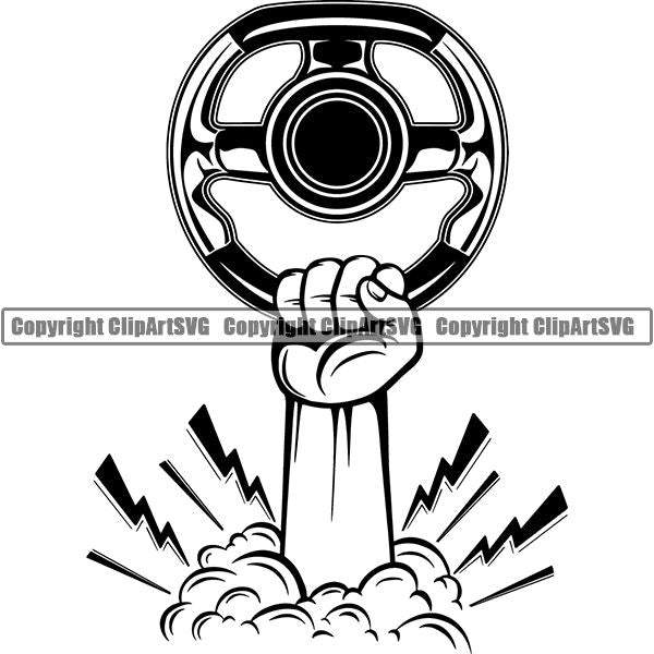 Sports Car Racing Steering Wheel ClipArt SVG