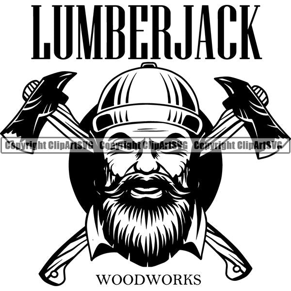 Construction Woodworking Carpenter Lumberjack Logo ClipArt SVG