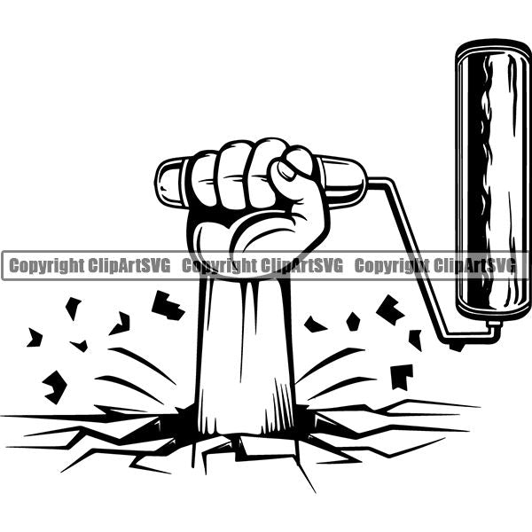 Painting Service Painter Paint Paint Roller ClipArt SVG