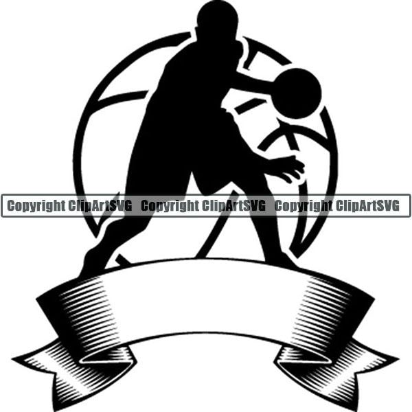 Sports Game Basketball Logo ClipArt SVG