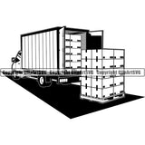 Business Office Advertising Money Shipping Cargo Pallet Delivery Truck ClipArt SVG