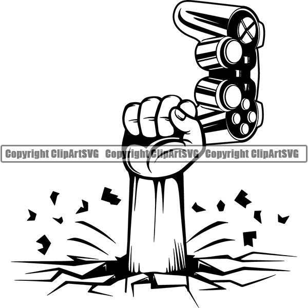 Video Game Gaming Gamer Player Controller Console ClipArt SVG