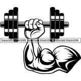 Gym Sports Bodybuilding Fitness Muscle Dumbell ClipArt SVG