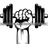 Gym Sports Bodybuilding Fitness Muscle Hand ClipArt SVG