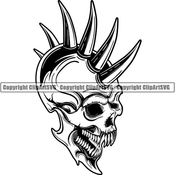 Skull Skeleton Tattoo Tat ClipArt SVG
