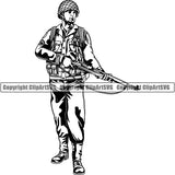 Military Weapon Soldier Vintage ClipArt SVG