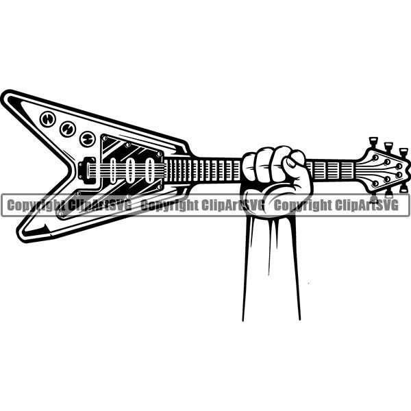 Music Musical Instrument Guitar Electric 8iik4 arm ClipArt SVG