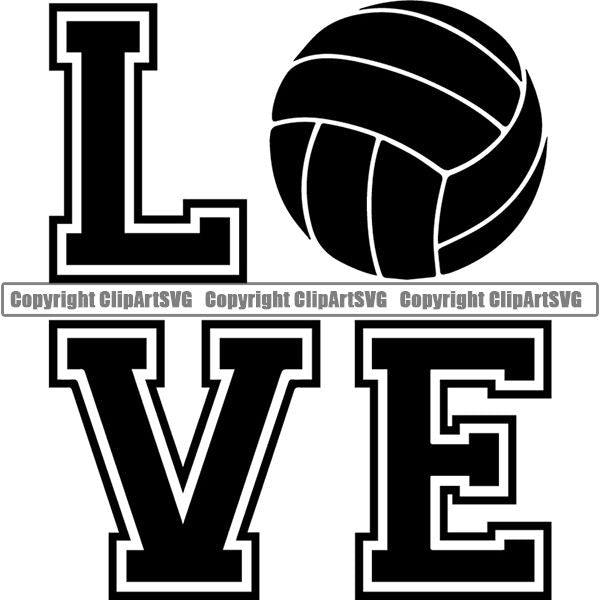 Sports Game Volleyball Love ClipArt SVG – ClipArt SVG