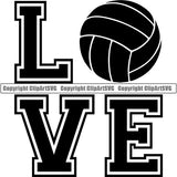 Sports Game Volleyball Love ClipArt SVG