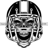 Sports Game Football Skull Skeleton Scary Evil Horror Halloween Death Dead ClipArt SVG