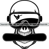 Sports Snowboarding Snowboard Skiing Ski Googles Skull Skeleton Scary Evil Horror Halloween Death Dead X Sports Extreme ClipArt SVG