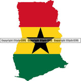 Country Flag Map Ghana ClipArt SVG
