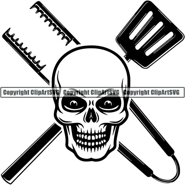 Cooking BBQ Bar-B-Que Barbque Chef Cook Butcher Logo ClipArt SVG