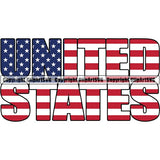 Country Flag Text Name United States ClipArt SVG