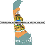 State Flag Map Delaware ClipArt SVG