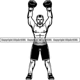 Sports Boxing Boxer MMA Fighter Boxer ClipArt SVG