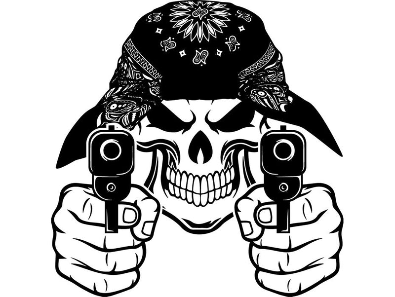 Gangster Thug Criminal Guns Bandana ClipArt SVG