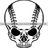 Baseball Skull ClipArt SVG