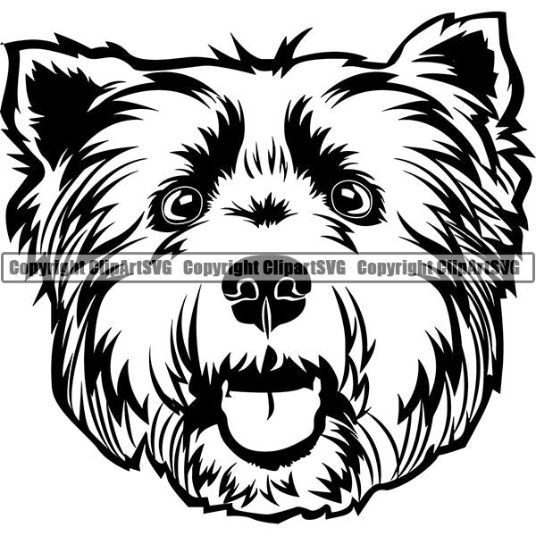 West Highland White Terrier Dog Breed Head Face ClipArt SVG 003