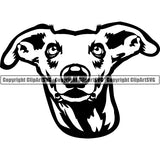Whippet Dog Breed Head Face ClipArt SVG 001