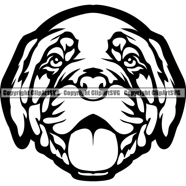 Animal Dog Dogue De Bordeaux Dog Breed Head Face ClipArt SVG 004