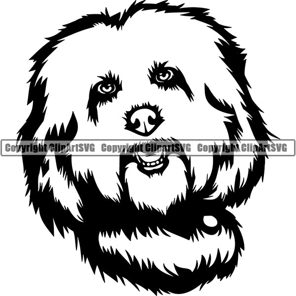 Goldendoodle Dog Breed Head Face ClipArt SVG 001