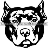 Pit Bull Dog Breed Head Face ClipArt SVG 011