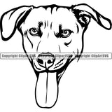Rhodesian Ridgeback Dog Breed Head Face ClipArt SVG 002