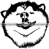 Siberian Husky Dog Breed Head Face ClipArt SVG 006